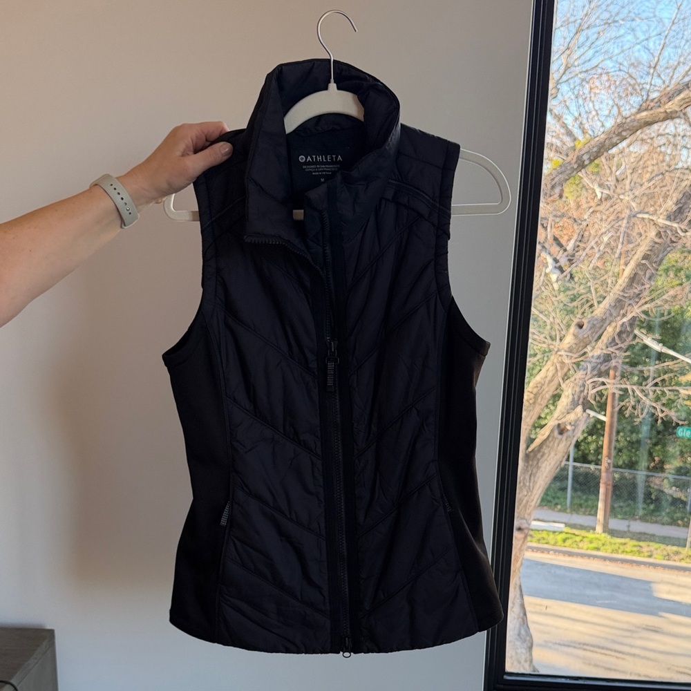 Athleta Black Quilted Vest